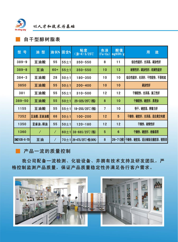 自干型醇樹(shù)脂表